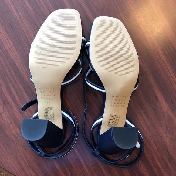 White House Black Market Nova Mixed Knot High Heeled Sandals - Picture 6 of 8